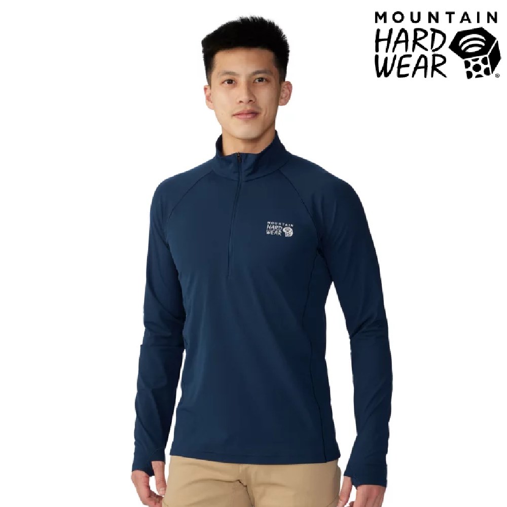 Mountain Hardwear 彈性快乾立領半拉鍊長袖排汗衣 男款 海軍藍 1942331 衛生衣