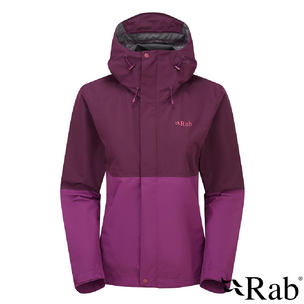 英國 RAB Downpour Jacket 防風防水連帽外套 女款 桑葚紫/洋李紫 QWI07 雨衣 登山