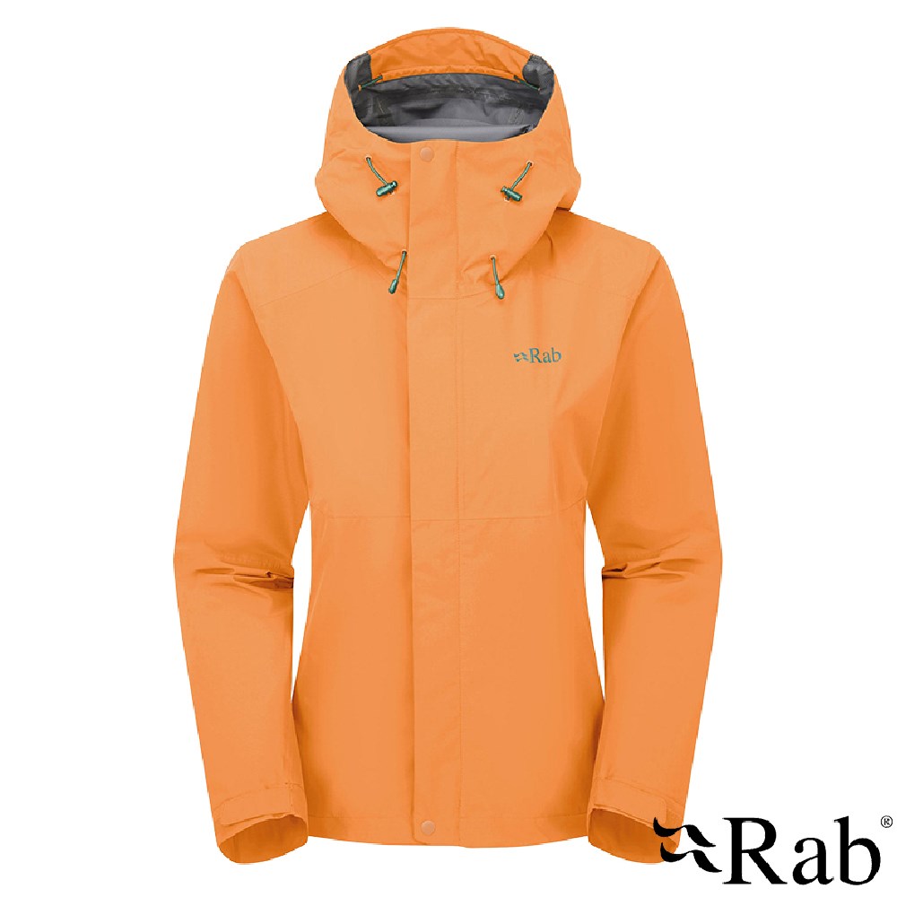 英國 RAB Downpour Jacket 防風防水連帽外套 女款 梅爾巴橘 QWI07 雨衣 登山