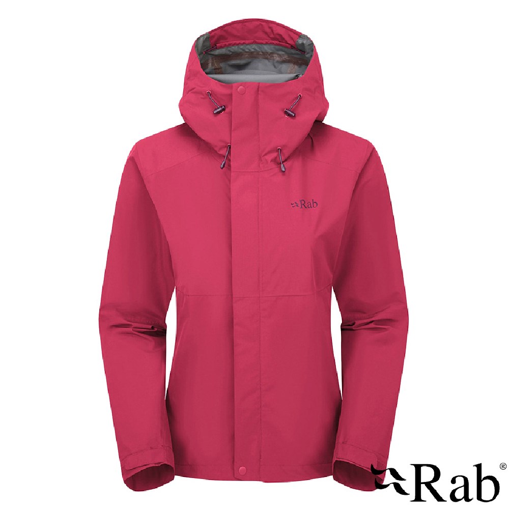 英國 RAB Downpour Jacket 防風防水連帽外套 女款 西瓜紅 QWI07 雨衣 登山