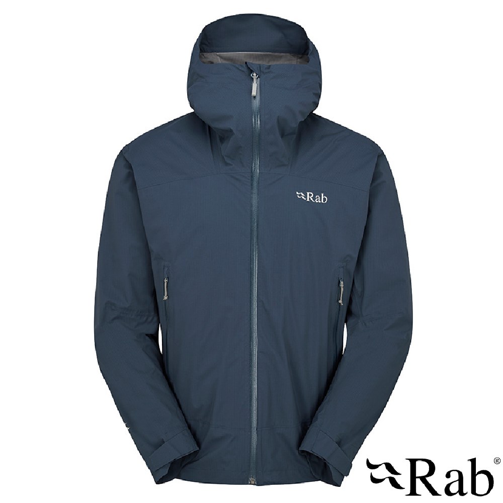 英國 RAB Downpour Light Jacket 輕量防風防水連帽外套 男款 暴風藍 QWG90 雨衣 登山