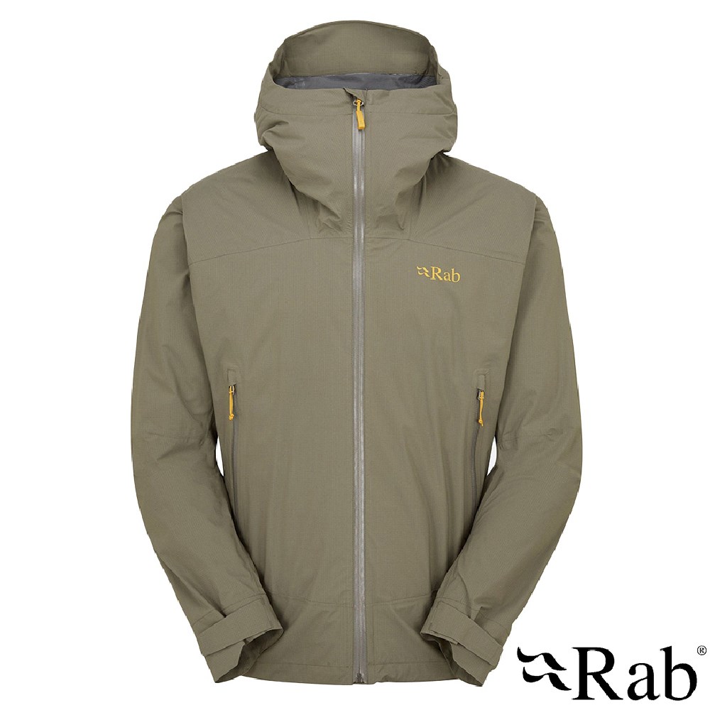 英國 RAB Downpour Light Jacket 輕量防風防水連帽外套 男款 淺卡其 QWG90 雨衣 登山