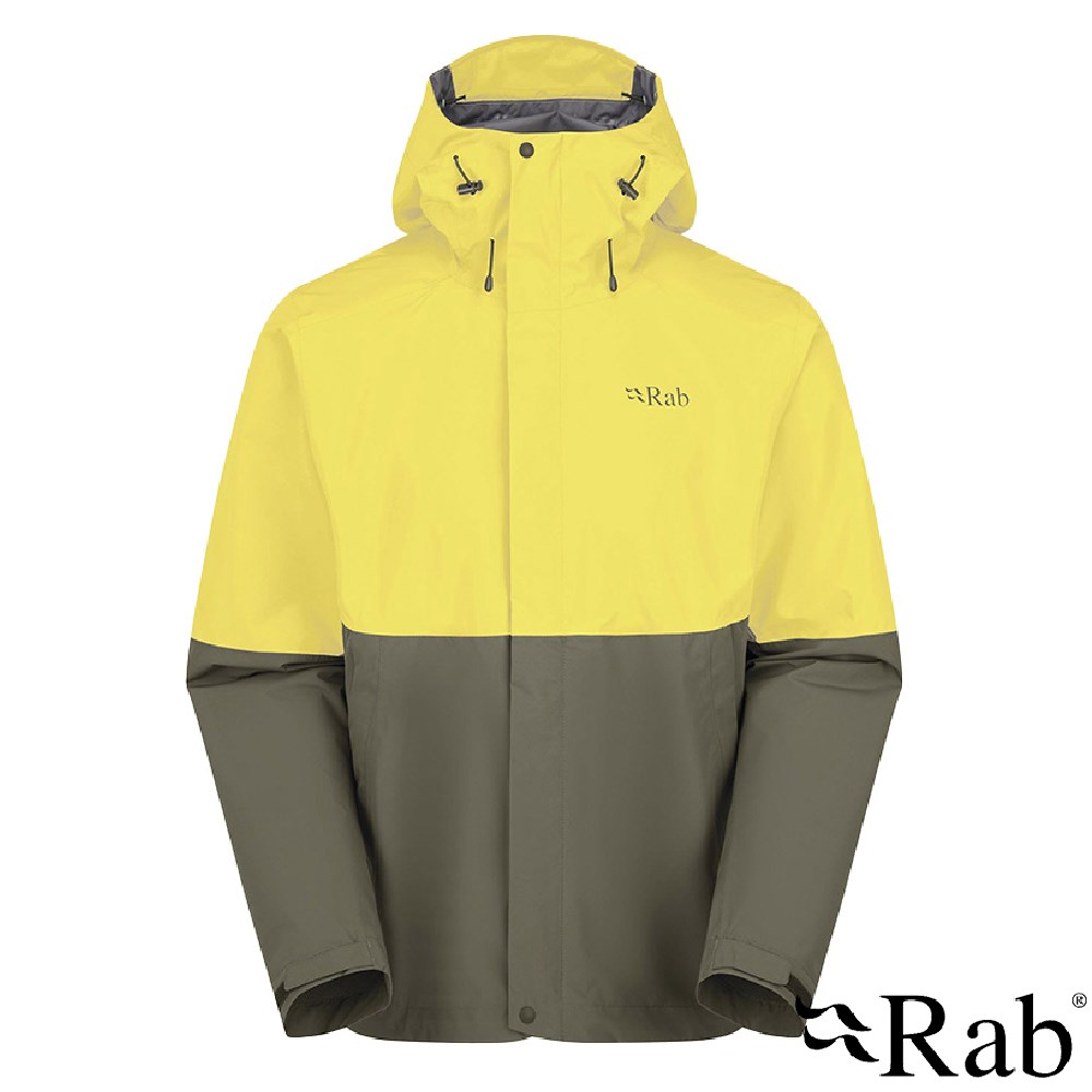 英國 RAB Downpour Jacket 防風防水連帽外套 男款 花粉黃/軍綠 QWI06 雨衣 登山