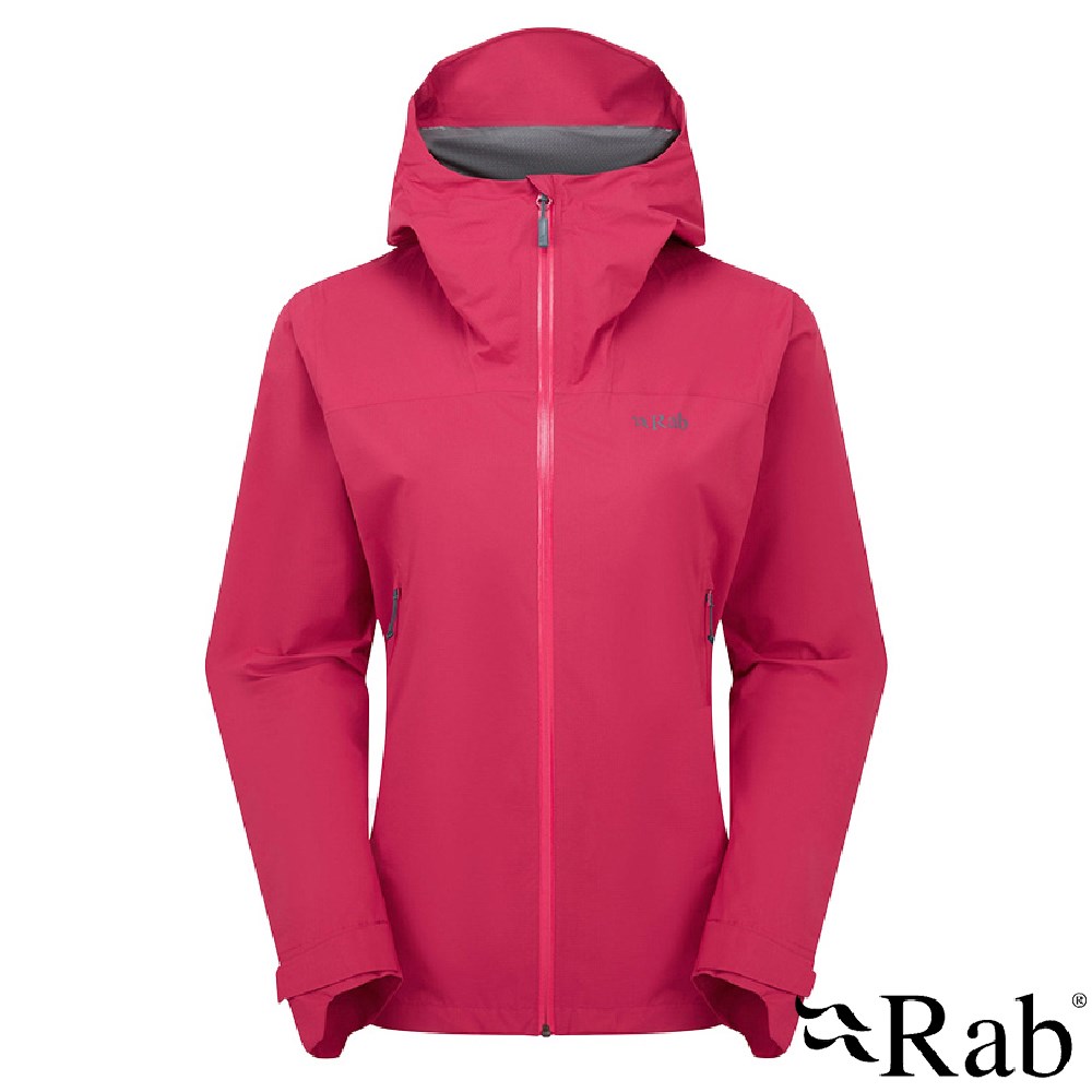 英國 RAB Downpour Light Jacket Wmns 輕量防風防水連帽外套 女款 西瓜紅 QWG91 雨衣