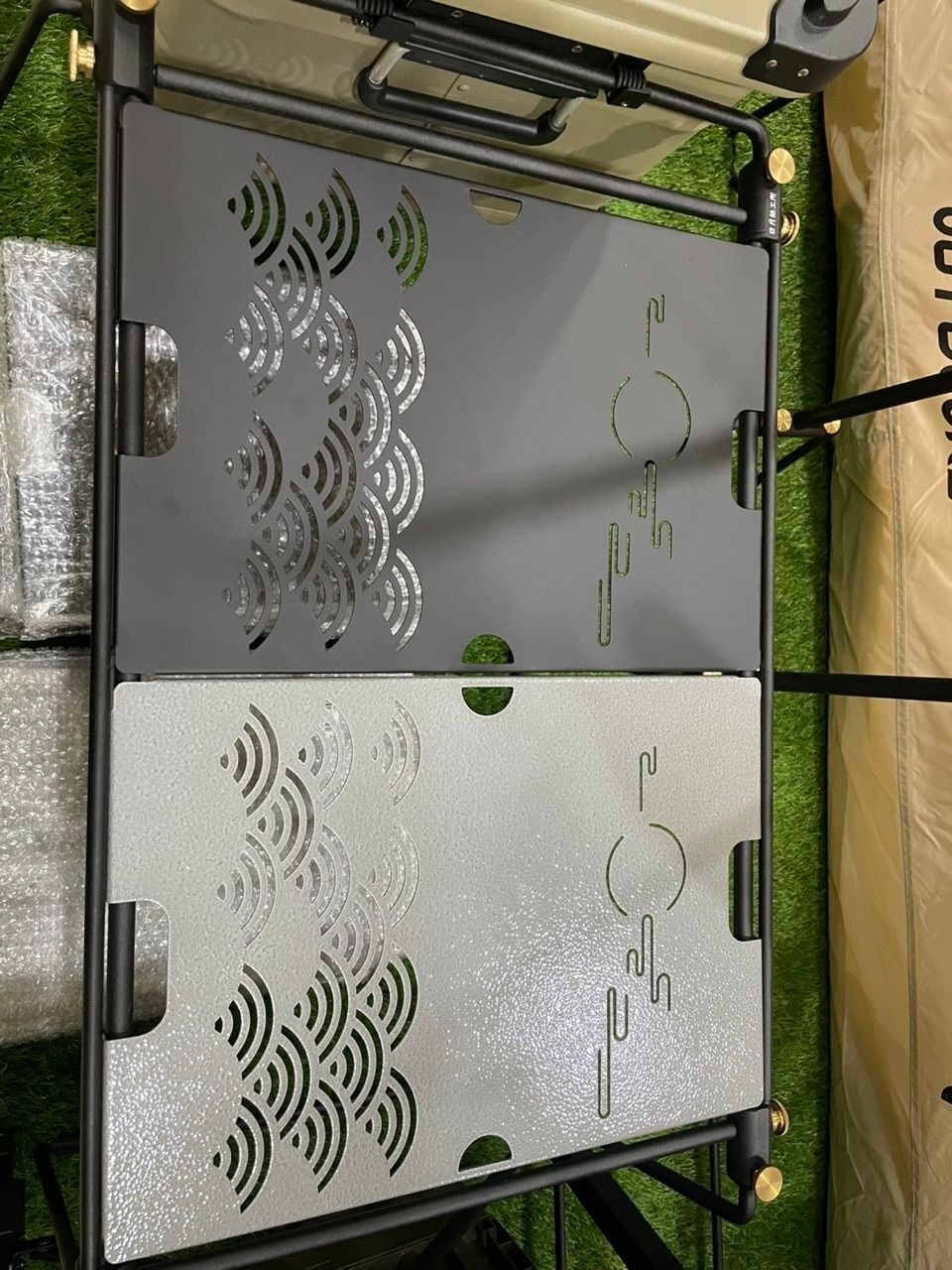 日月鐵工所 集雲單位板 錘紋/黑砂 桌板 一單位桌 露營 野炊