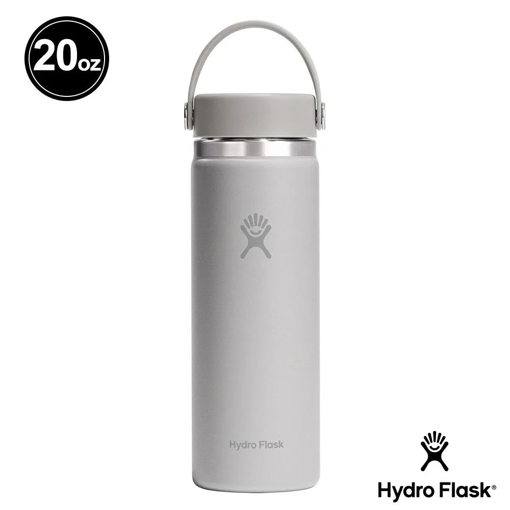 Hydro Flask 20oz/592ml 寬口提環保溫瓶 粉灰 保冷 保溫瓶 水壺 登山 露營