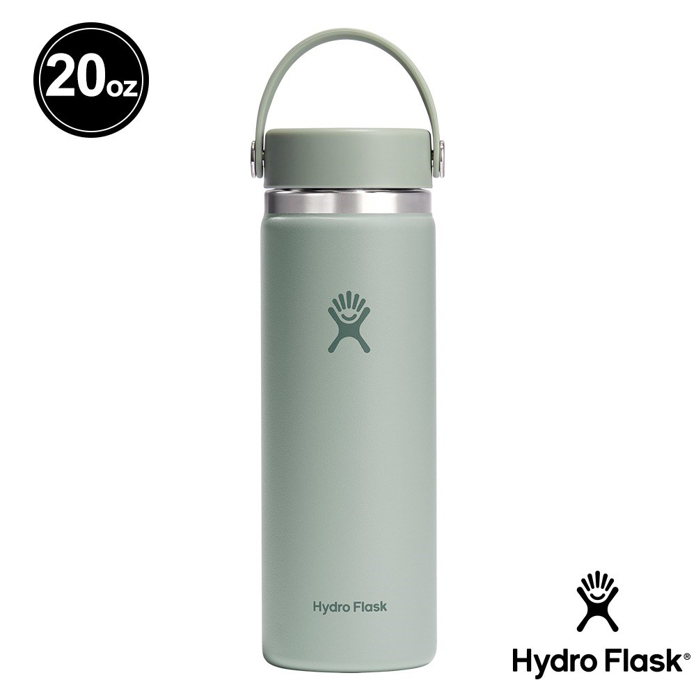Hydro Flask 20oz/592ml 寬口提環保溫瓶 灰綠 保冷 保溫瓶 水壺 登山 露營