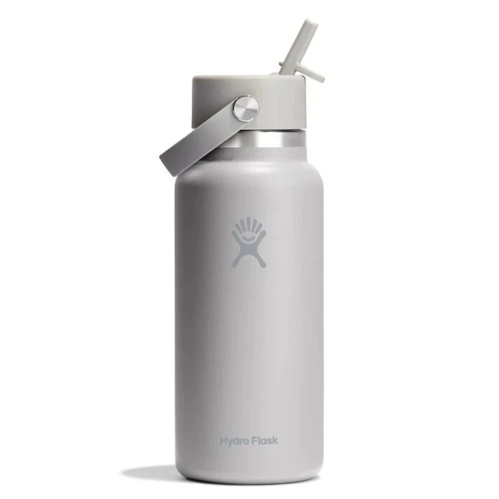 Hydro Flask 32oz/946ml 寬口吸管提環保溫瓶 粉灰 水瓶 登山 露營