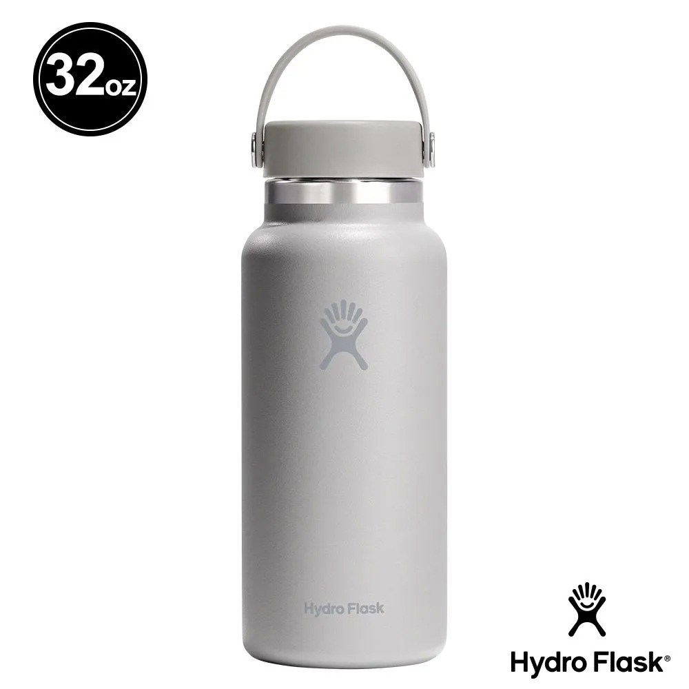 Hydro Flask 32oz/946ml 寬口提環保溫瓶 粉灰 保冷 保溫瓶 水壺 登山 露營