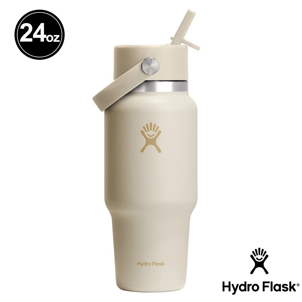 Hydro Flask 24oz/709ml 寬口提環吸管隨行杯 椰奶黃 水瓶 保溫瓶 保溫杯 露營