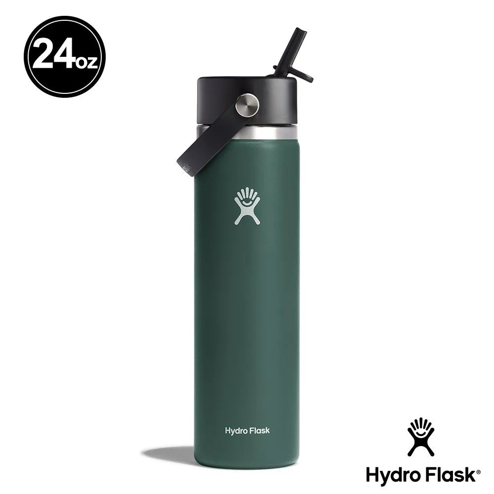Hydro Flask 24oz/709ml 寬口吸管真空保溫瓶 針葉綠 保冷 保溫瓶 水壺 登山 露營
