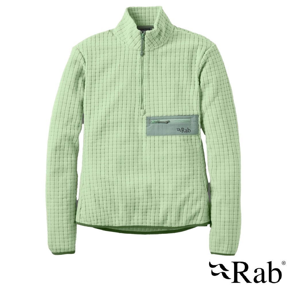 英國 RAB Ramshaw Pull-On 格紋刷毛半拉鍊套頭上衣 無花果綠 女款 QFG77 保暖 長袖