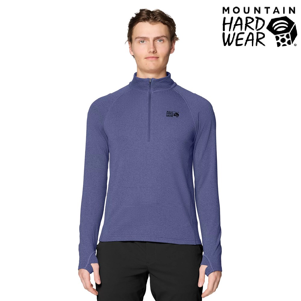 Mountain Hardwear 立領半拉鍊長袖重磅羊毛衫 男款 藍金石/狂熱紫 2128951 保暖