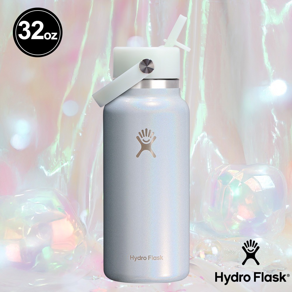 Hydro Flask 32oz/946ml Glimmer 寬口吸管保溫瓶 雪藍 水瓶 登山 保冰
