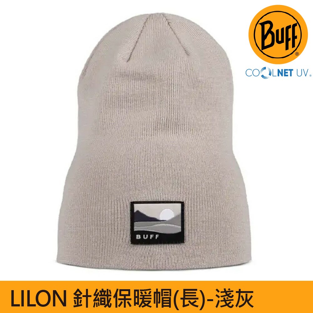 BUFF LILON 針織保暖帽(長) 淺灰 BFL134477-954 針織帽 運動 登山 毛帽 抗UV