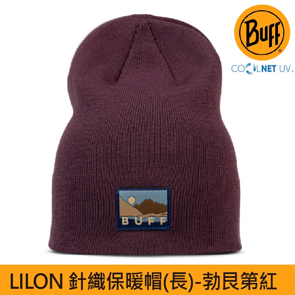 BUFF LILON 針織保暖帽(長) 勃艮第紅 BFL134477-652 針織帽 運動 登山 毛帽 抗UV