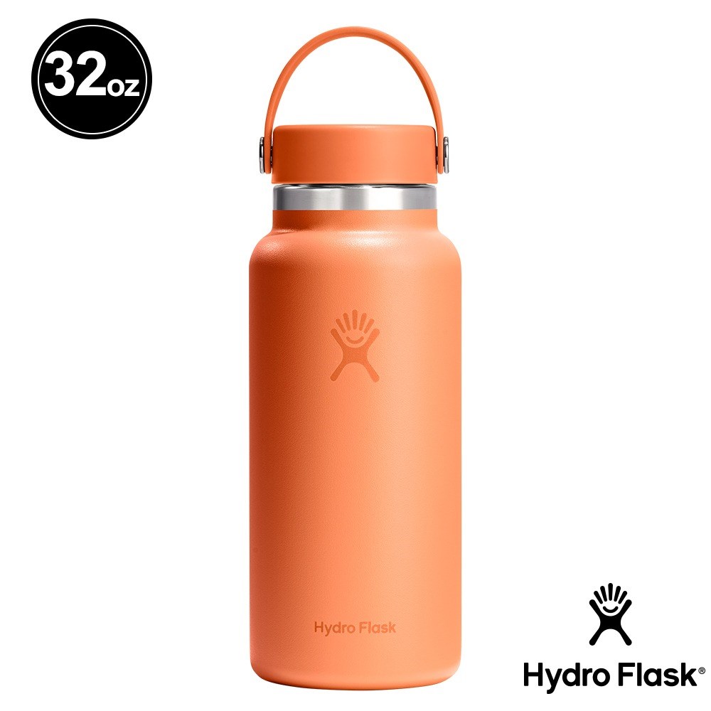 Hydro Flask 32oz/946ml 寬口提環保溫瓶 蜜桃橘 保冷 保溫瓶 水壺 登山 露營