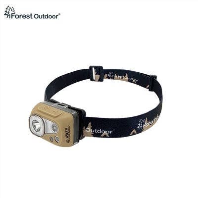 Forest Outdoor IPX7 II 防水遠近光感應頭燈 沙色 頭燈 登山 露營 340流明