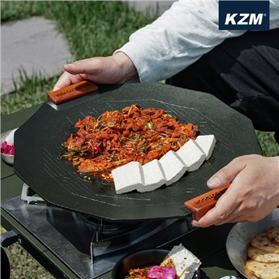 KAZMI KZM 韓式不沾煎烤盤附木手把 烤盤 煎盤 中秋烤盤 不沾