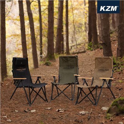 KAZMI KZM 素面木手把四段可調折疊椅 軍綠/卡其/黑 椅子 可調四段椅 躺椅 露營椅 休閒椅