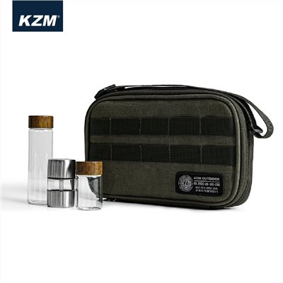 KAZMI KZM 工業風玻璃調味罐組M 調味罐 研磨器 收納袋 露營 收納