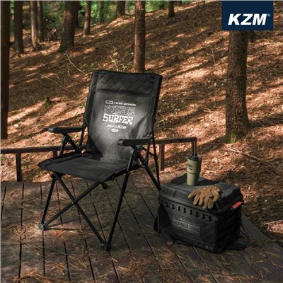 KAZMI KZM 工業風三段可調折疊椅 黑 折疊椅 露營椅