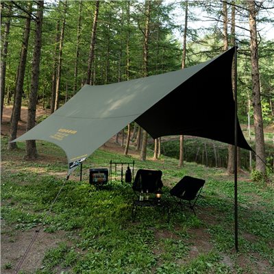 KAZMI KZM工業風蝶型黑膠天幕 軍綠 510x510