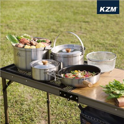 KAZMI KZM 三層304高級不鏽鋼鍋具組 XL號 露營 鍋具組 湯鍋