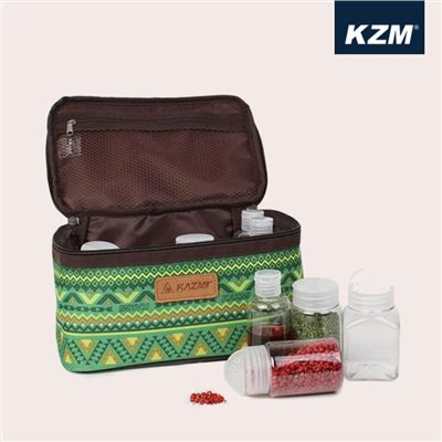 KAZMI KZM 經典民族風調味料收納袋(L) 含8個調味瓶 調味湯匙 可吊掛