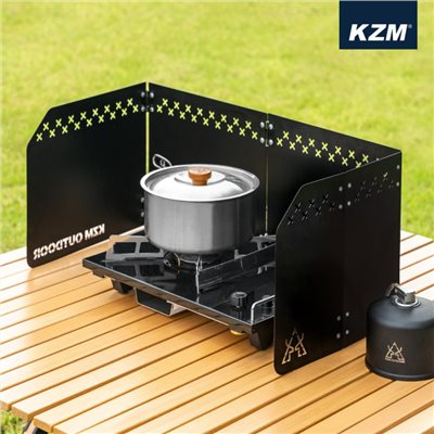 KAZMI KZM 風格檔風板(S) 奶茶色/黑色 擋風板 防風 抗風