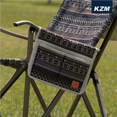KAZMI KZM 彩繪民族風椅側置物袋 藍灰色 側袋 露營椅 收納袋