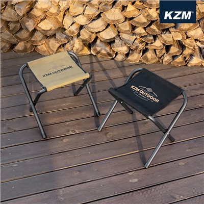 KAZMI KZM 素面小板凳2入 黑色/卡其 露營椅 椅子 摺疊椅