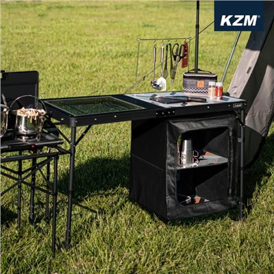 KAZMI KZM 豪華型鋼網行動廚房含收納袋 廚房 露營 桌子 鋼網桌