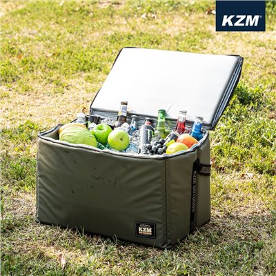 KAZMI KZM 素面個性保冷袋45L 軍綠色 保冷袋 保冷箱 保冰袋