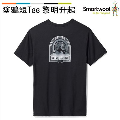 Smartwool 塗鴉短Tee/黎明昇起 黑 SW016987001 美麗諾羊毛 T恤