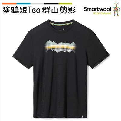 Smartwool 塗鴉短Tee/群山剪影 黑 SW016983001 美麗諾羊毛 T恤
