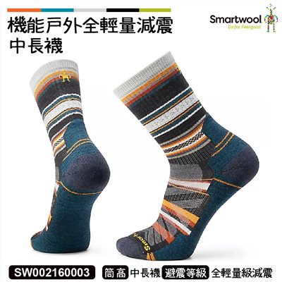 Smartwool 機能戶外全輕量減震中長襪-全景畫 炭黑色 SW002160003 美麗諾 羊毛襪 登山襪