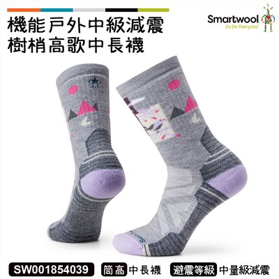 Smartwool 女機能戶外中級減震樹梢高歌中長襪 淺灰 SW001854039 美麗諾 羊毛襪 登山襪