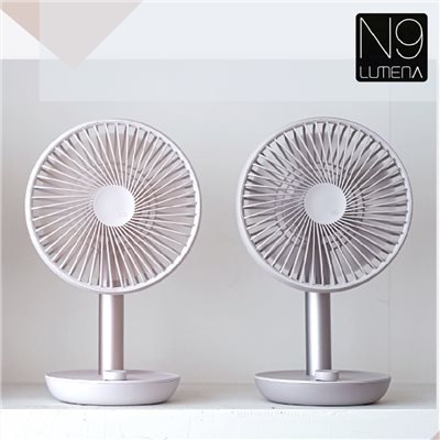 N9 LUMENA FAN STAND3 USB桌上型擺頭隨行風扇 玫瑰白/水泥灰 露營 小風扇