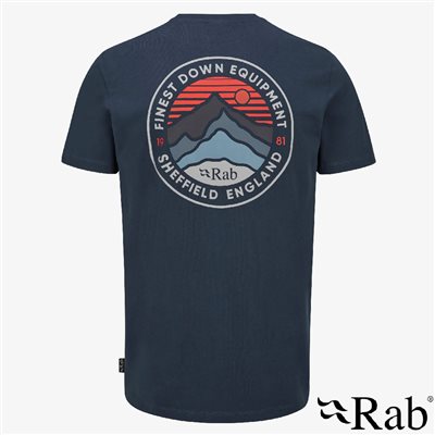 英國 RAB Basecamp 3 Peak Tee 透氣短袖有機棉T恤 男款 暴風藍 QCC05