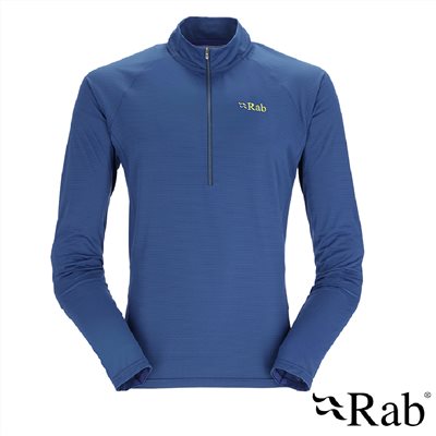 英國 RAB Sonic LS Zip 長袖透氣拉鍊排汗衣 男款 夜落藍 QBL03 排汗衣 衛生衣 運動 登山