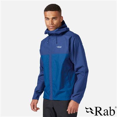 英國 RAB Downpour Eco Jacket 輕量 防風 防水 連帽外套 男款 夜落藍 QWG82 登山