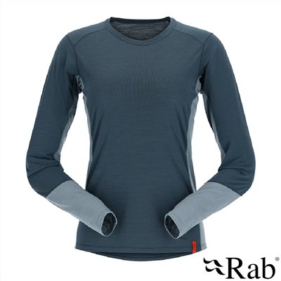 英國 RAB Syncrino Base LS Tee Wmns 羊毛混紡長袖排汗衣 女款 獵戶藍 QBL33