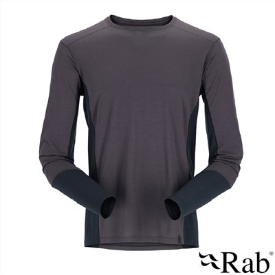 英國 RAB Syncrino Base LS Tee Wmns 羊毛混紡長袖排汗衣 男款 石墨灰 QBL32