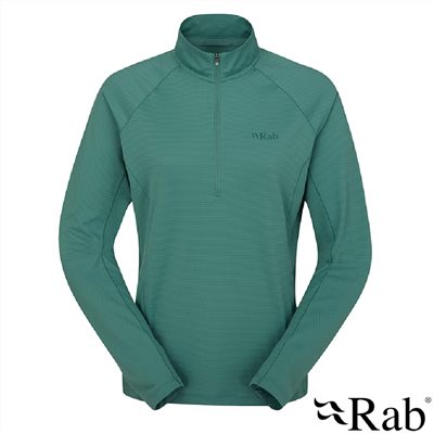 英國 RAB Sonic LS Zip Wmns 長袖透氣拉鍊排汗衣 女款 尤加利綠 QBL04 運動衣