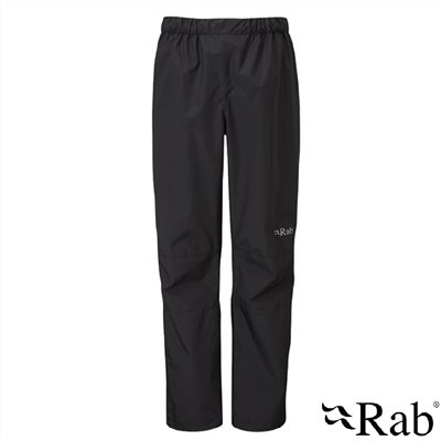 英國 RAB Downpour Eco FZ Pants 透氣防水全開拉鍊長褲 女款 黑色 QWG87 登山褲