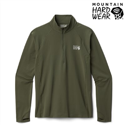 Mountain Hardwear 彈性快乾立領半拉鍊長袖排汗衣 男款 盛榆綠 1942331 排汗衣 衛生衣