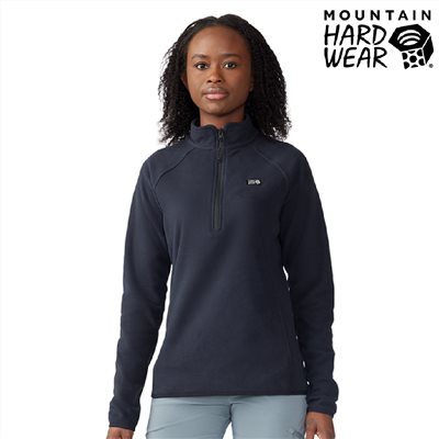 Mountain Hardwear 保暖刷毛立領半拉長袖排汗衣 女款 黑 2048281 排汗衣