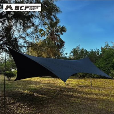 MB露營狂 7X6 黑膠 黑 六角碟型天幕 天幕 蝶型 蝶形