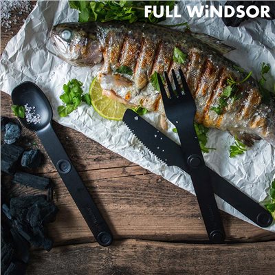 Full Windsor Magware 磁性餐具三件組 MAG-SS-BLK 黑色 刀 叉 湯匙 環保餐具